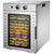 Pro-line DH-C12 Food Dehydrator with 12 Stainless Steel Trays side on view with lid closed showing dehydrated fruit inside dehydrating